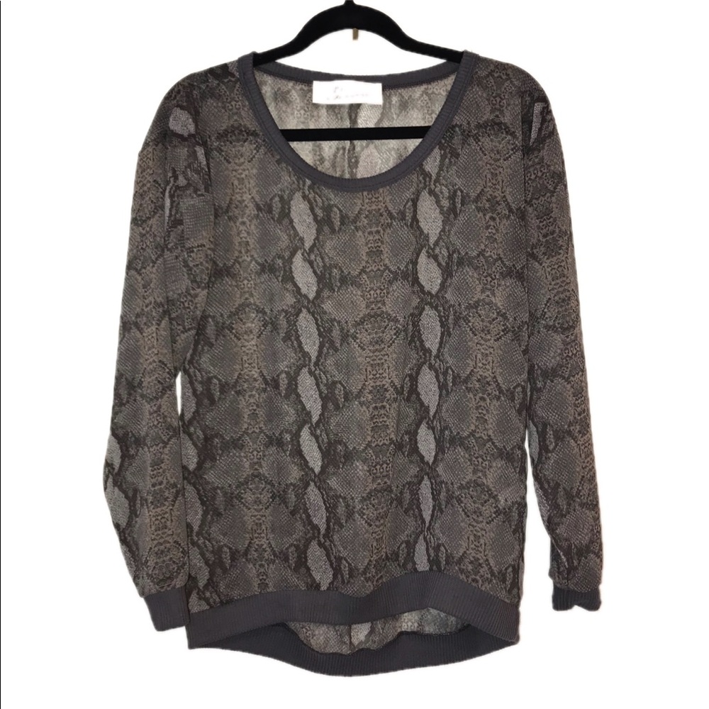 Vintage Havana Snakeskin Print Top, Size Small
